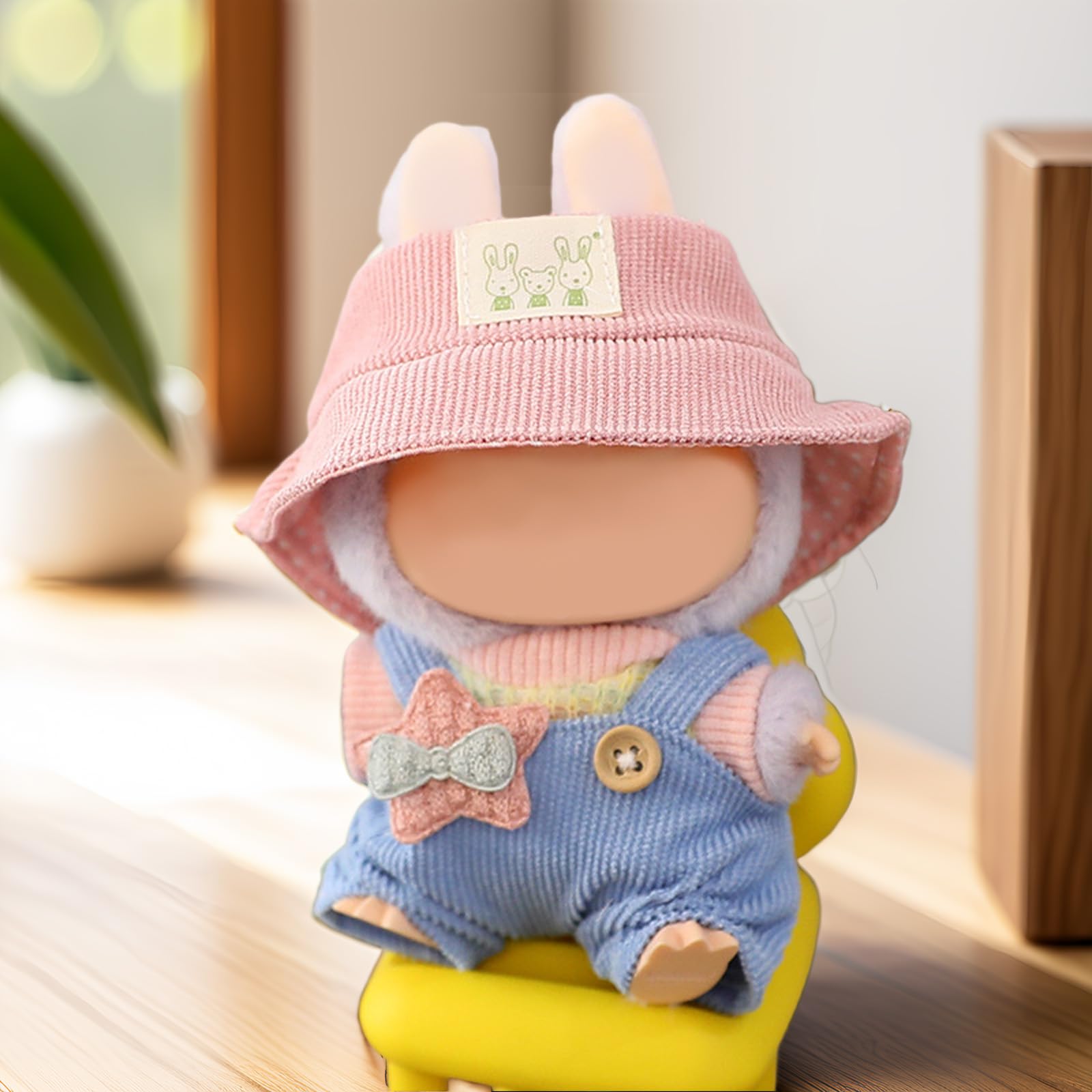15-17cm Doll Outfit Set, Doll Clothes with Fisherman's Hat, T-Shirt, Backpack Trousers, Premium Fashion for Plush Dolls - Image 2