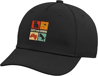 Playful Black Cats with Gaming Controllers Design Adjustable Baseball Hat