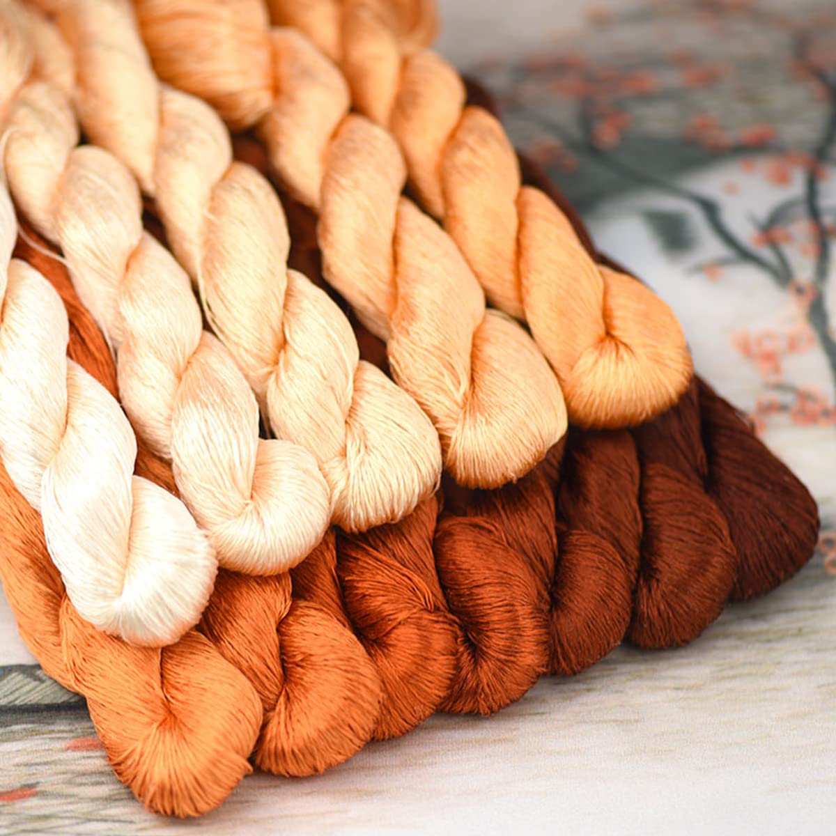 MINGGUXIUYI Natural 100% Silk Thread, 1320 Metres, 12 Colors (76), Handmade Embroidery Thread, 1440 yards - Image 3