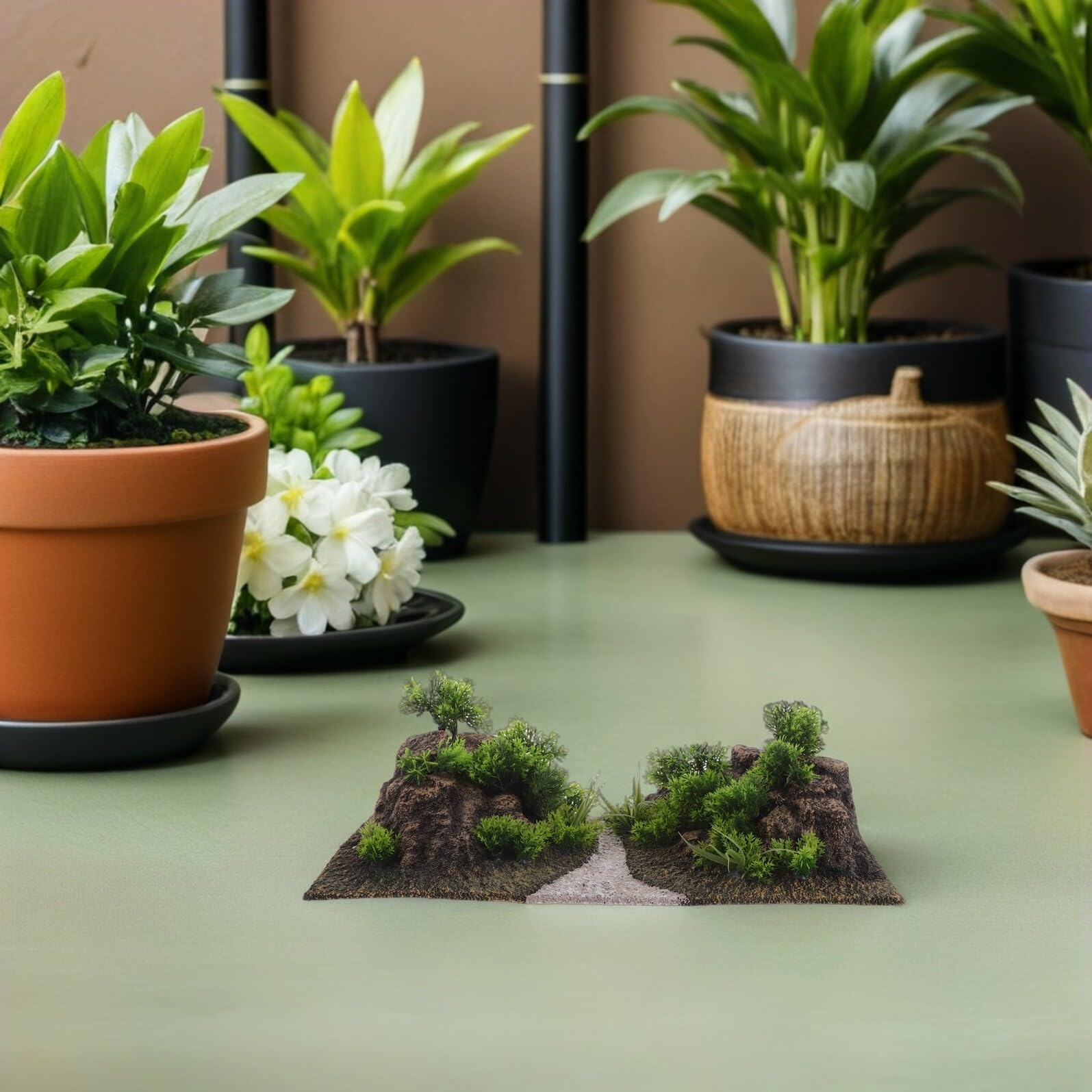 Toyvian Aquarium Stein Ornament mit Baum Künstliche Felsen Landschaft Deko Kleines Versteck für Garnelen Betta Krebs Aquarium Fake Rocks für Naturnahe Aquariengestaltung