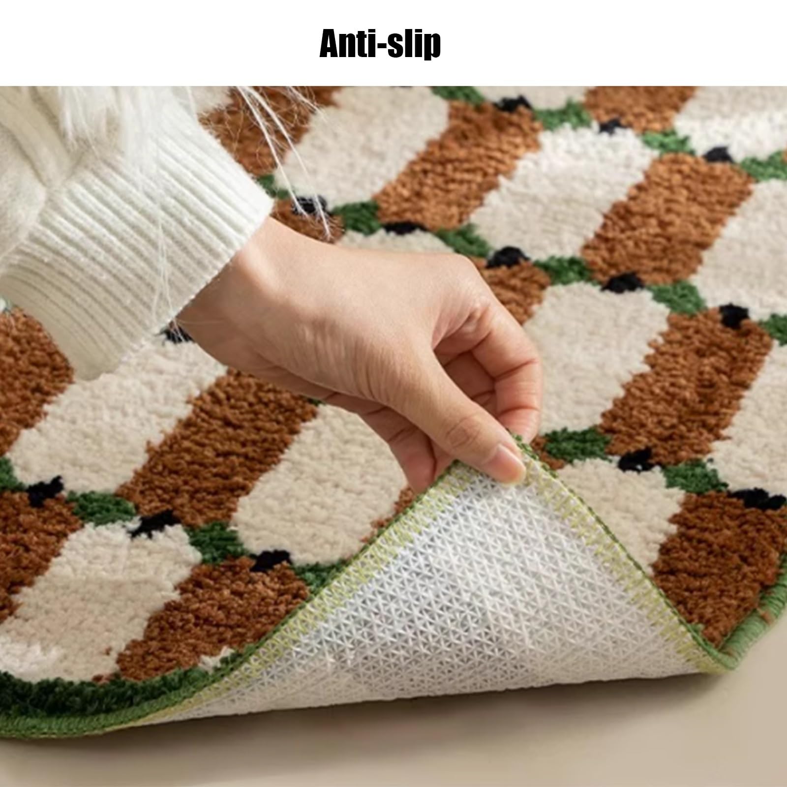 Alfombra de Baño Lavable a Máquina, Alfombrillas de Microfibra Absorbentes, Alfombrilla Antideslizante para Bañera, Suelo, Baño, Hogar y Cocina(A)