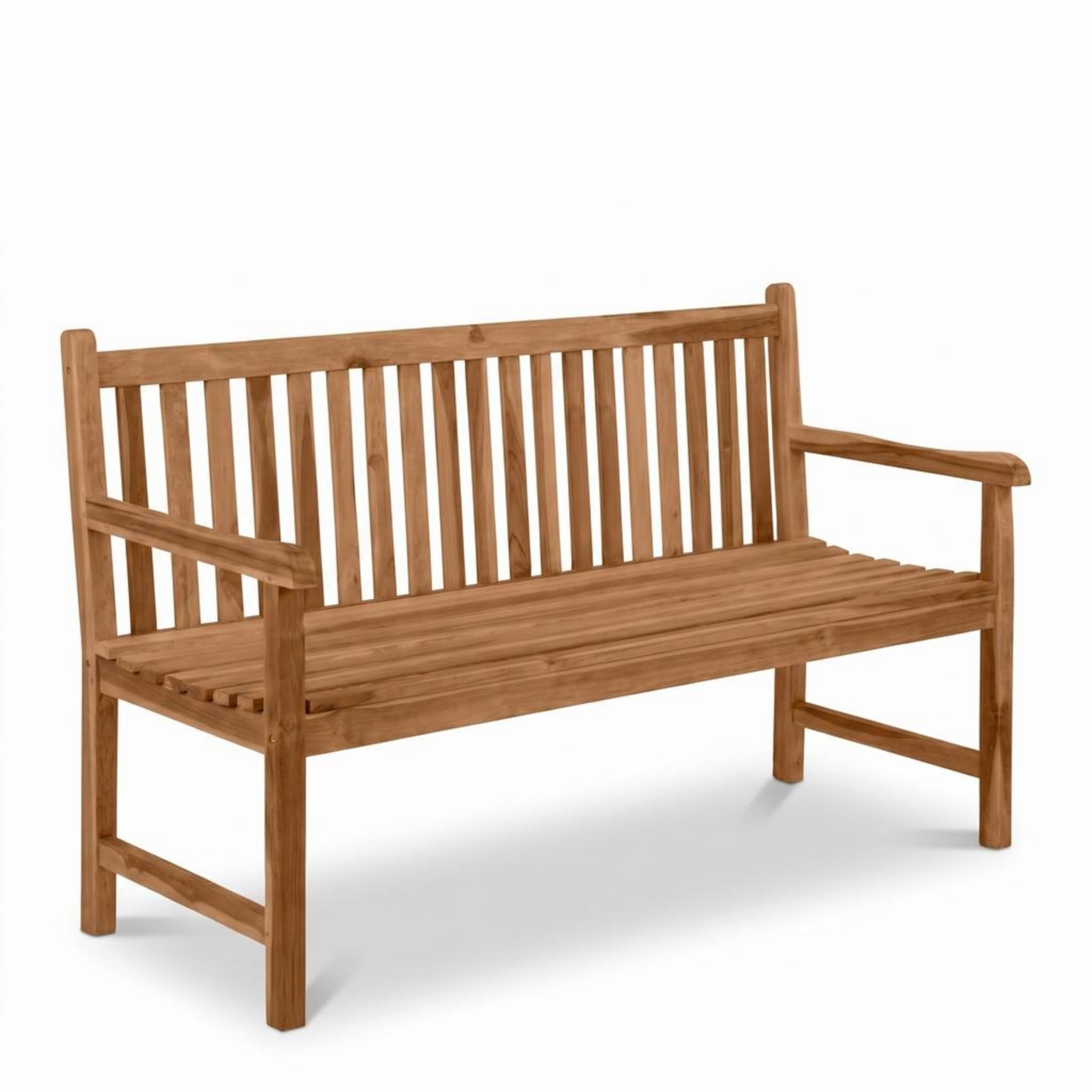 SAM Premium Gartenbank Caracas 3-Sitzer 150 cm, Gartenbank aus Teakholz massiv mit Armlehnen und Rückenlehne, wetterfeste Holzbank für Garten Terrasse Balkon, Sitzbank Massivholz lackiert