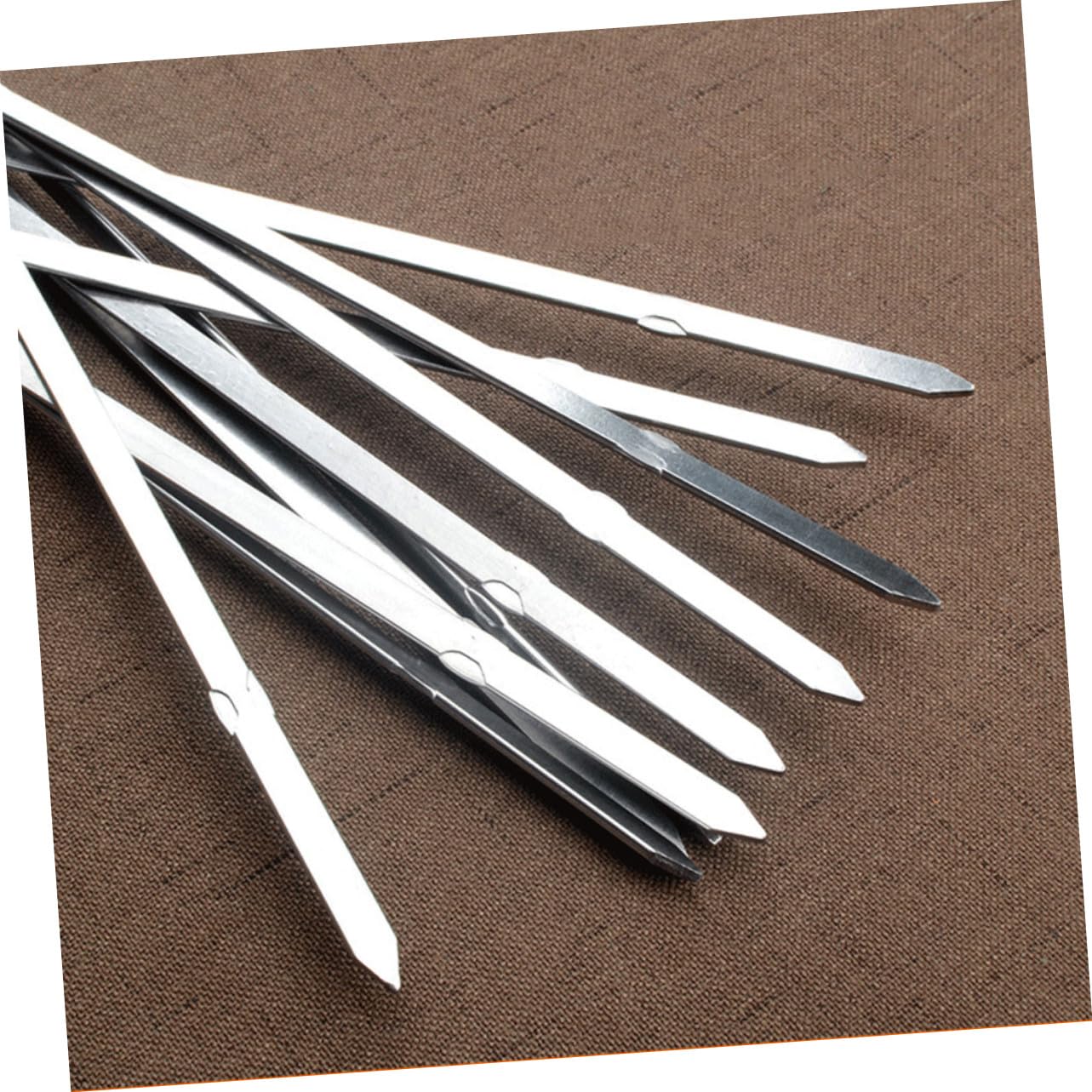Spiedini Barbecue in Acciaio Inox 20 Pezzi, Piatti, Argento