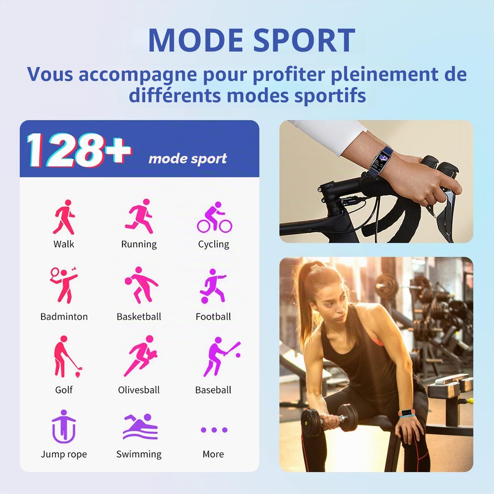Montre Connectée Femme avec 124 Modes Sportifs Podomètre IP68 Étanche | Smartwatch Femme avec Cardiofréquencemètre Moniteur de Sommeil Bluetooth Montre Connectée Sport pour Android iOS