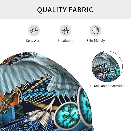 Miniatura 7 de Gorro de punto nativo americano para hombre y mujer gorro de esquí indio