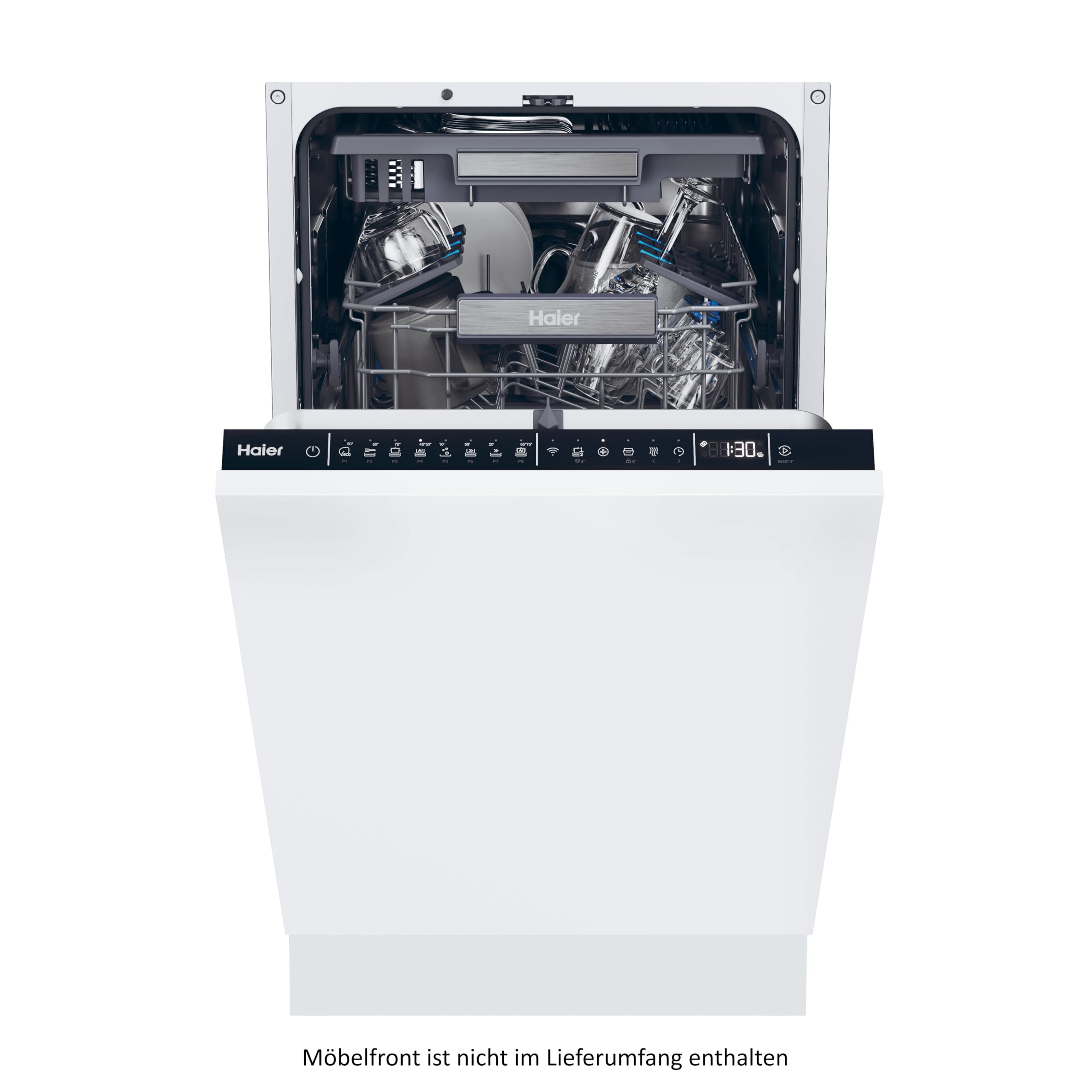 Haier I-Pro Shine Series 4 XI1C3TB2FB - Lavavajillas Integrable 45CM, 11 Servicios, Tercera Bandeja, WIFI, Inicio Diferido, Apertura Automática de Puerta, 43DB, Panel de Integración No Incluido
