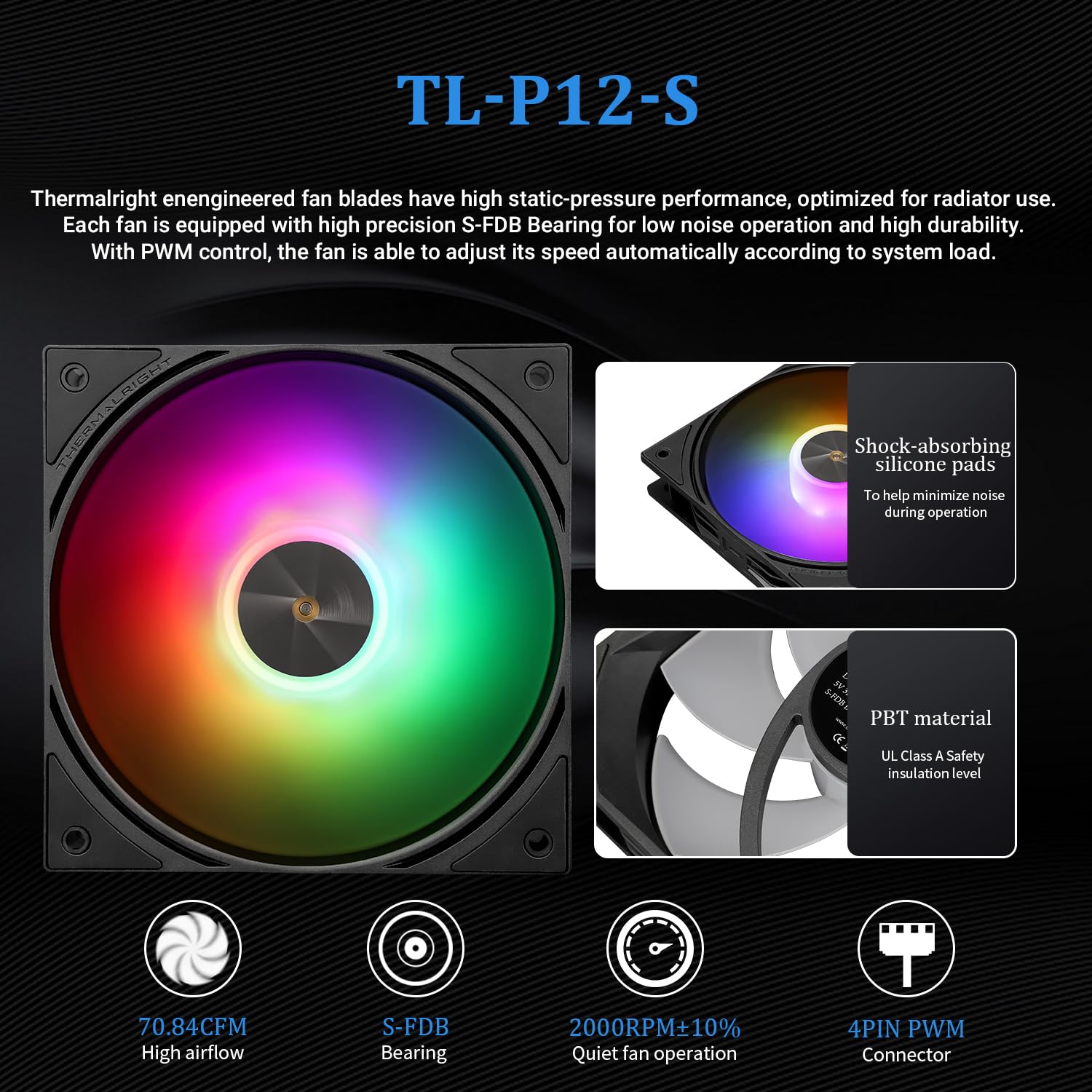 FW 360 Ultra ARGB Black CPU Water Cooler,3 PWM Fans Water Cooling System,IPS LCD Screen with 480x480 Resolution,for AM4/AM5&Intel LGA1700,CPU Liquid Cooler,2.44-inch Display