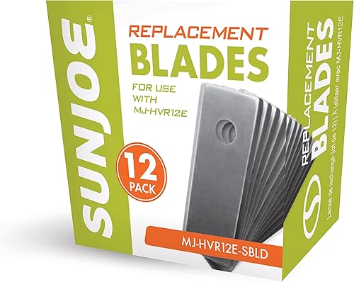 Sun Joe MJ-HVR12E-SBLD - Cuchillas de repuesto de acero para MJ-HVR12E, color plateado