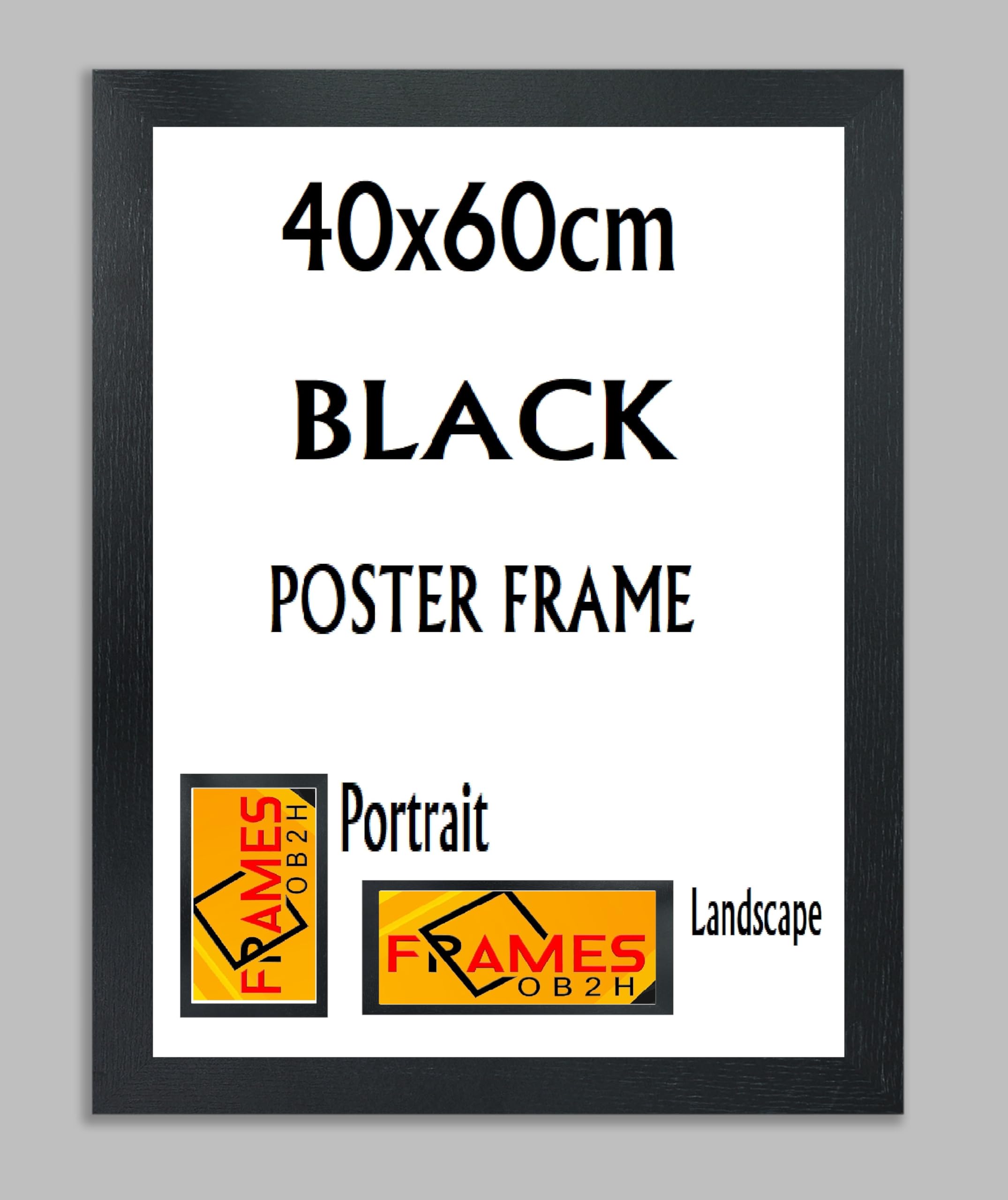 Black,Oak, Photo,Picture,Poster Frames, Portrait and Landscape Shatterproof Acrylic Glass Wall Hanging Frames (Black, 40x60cm)