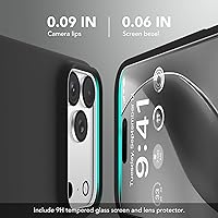 Vista 948 de GONEZ Funda de silicona para iPhone 15 Pro Max, compatible con Magsafe, protector de cámara + protector de pantalla, forro de microfibra suave Negro