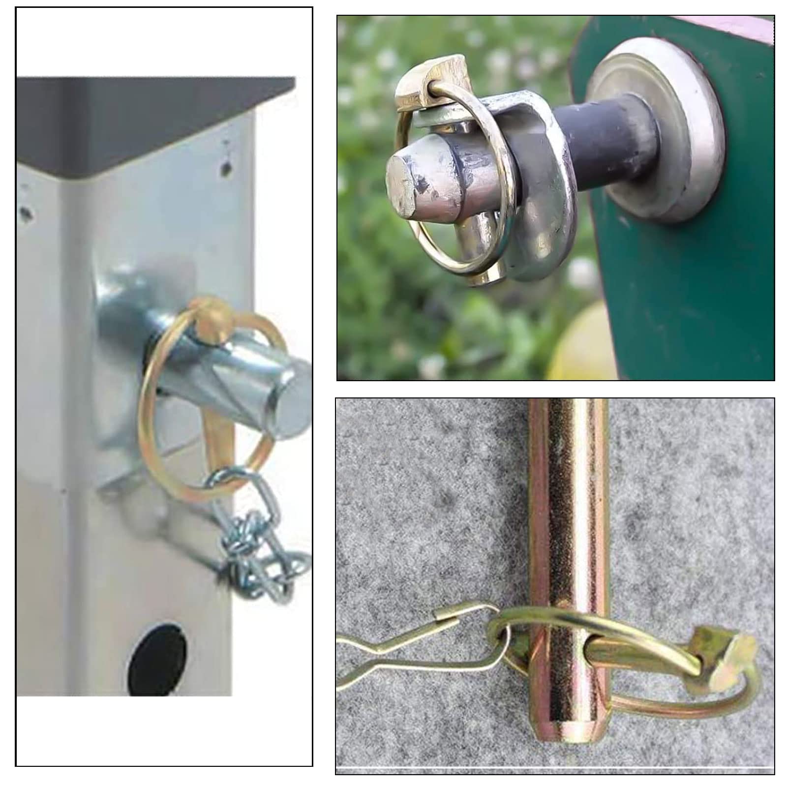Coppiglie ad Anello, 10 pezzi 4,5mm x 40mm Perni di Sicurezza Rotondi, Spine a Scatto, per rimorchi, trattori, veicoli agricoli(Giallo)