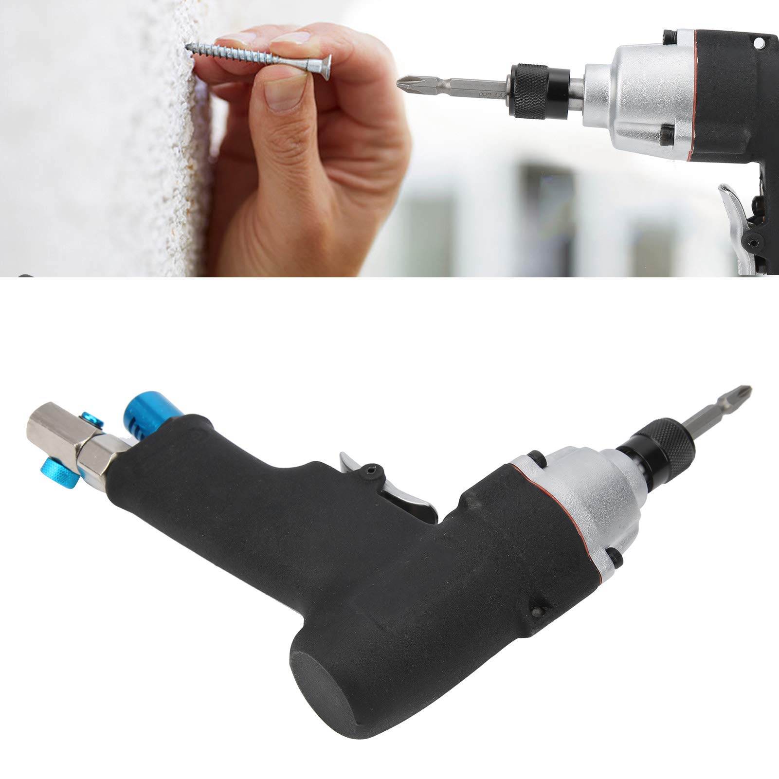 Cacciavite Pneumatico, YC 305P1 Cacciavite Pneumatico con Frizione a Doppio Martello Coppia 40N·m 12000 Giri/min per Assemblaggio di Mobili Progetti Elettromeccanici Fai da Te (Stile giapponese)