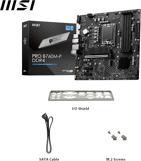 MSI PRO B760M-P DDR4 Intel B760 Soket 1700 DDR4 4800(OC) MHz mATX Gaming (Oyuncu) Anakart