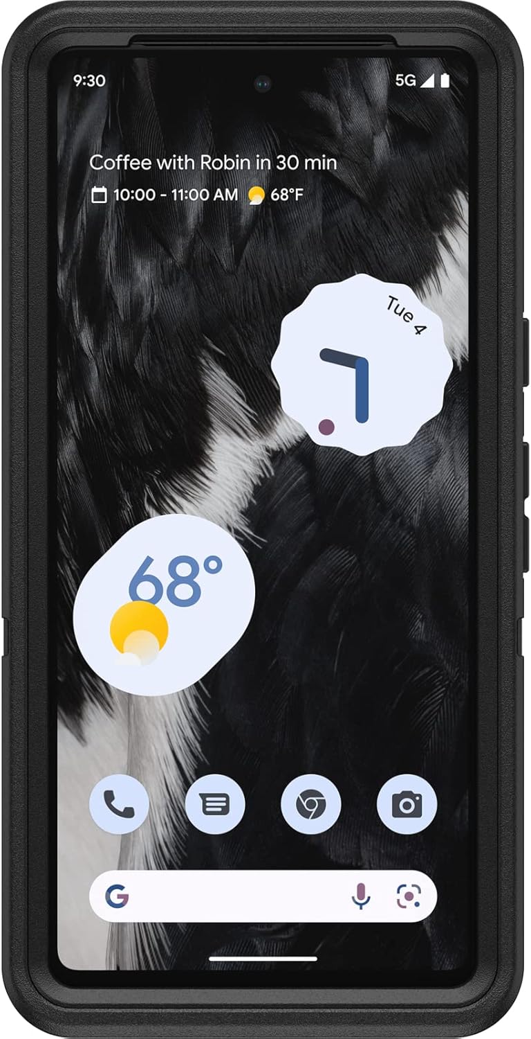 OtterBox Google Pixel 7 Defender Series Case - Black, Rugged & Durable, with Port Protection, Includes Holster Clip Kickstand
