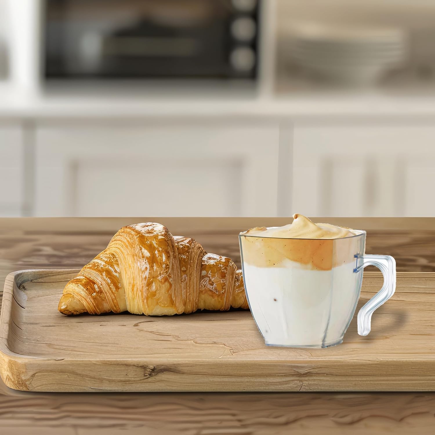 Smarty Had A Party 240 Clear 2 oz Plastic Cups with Handles – Disposable Espresso Cups, Fancy Tea Party Set & Punch Tasters for Weddings, Coffee Bars, Tea Parties, Buffets & Events