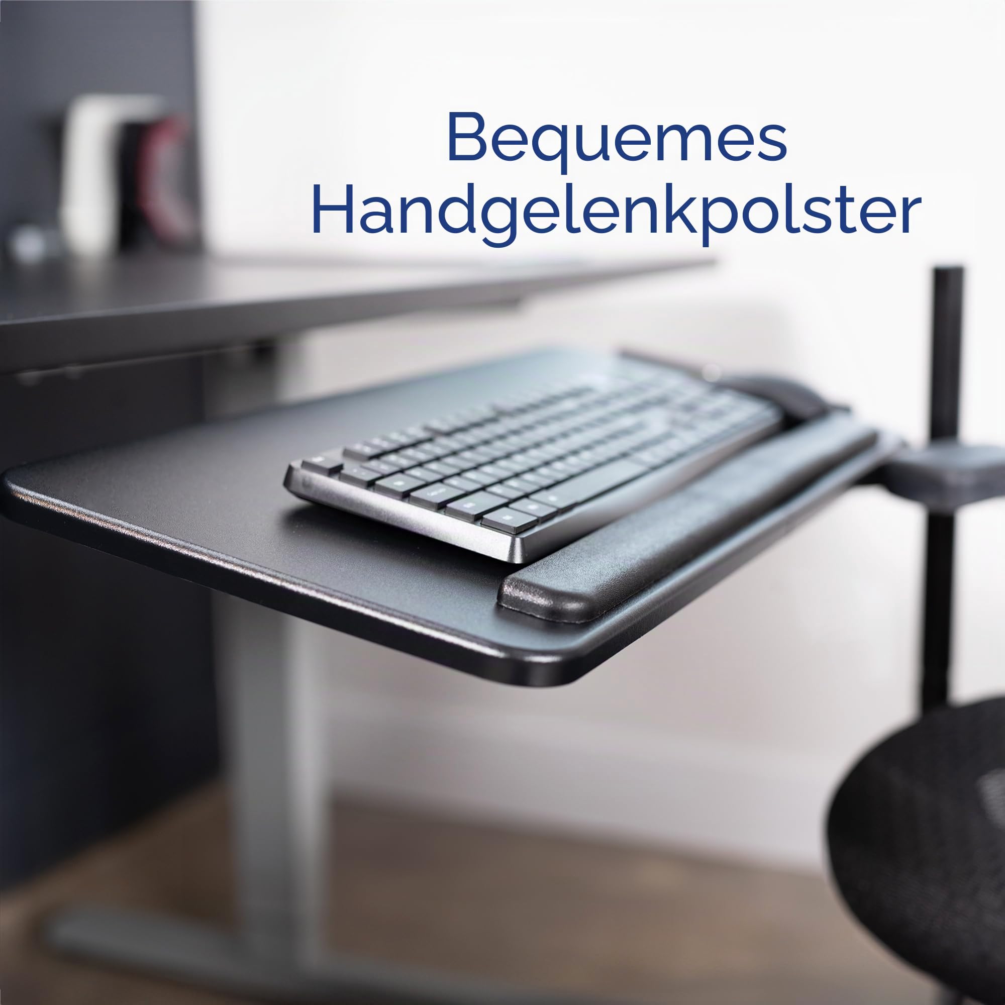 VIVO MOUNT-KB08C Bürostuhl montiert, 66 x 30,5 cm, Tastatur- und Mausablage, ergonomische Neigung, voll beweglich, 360 Grad drehbar, Schwarz