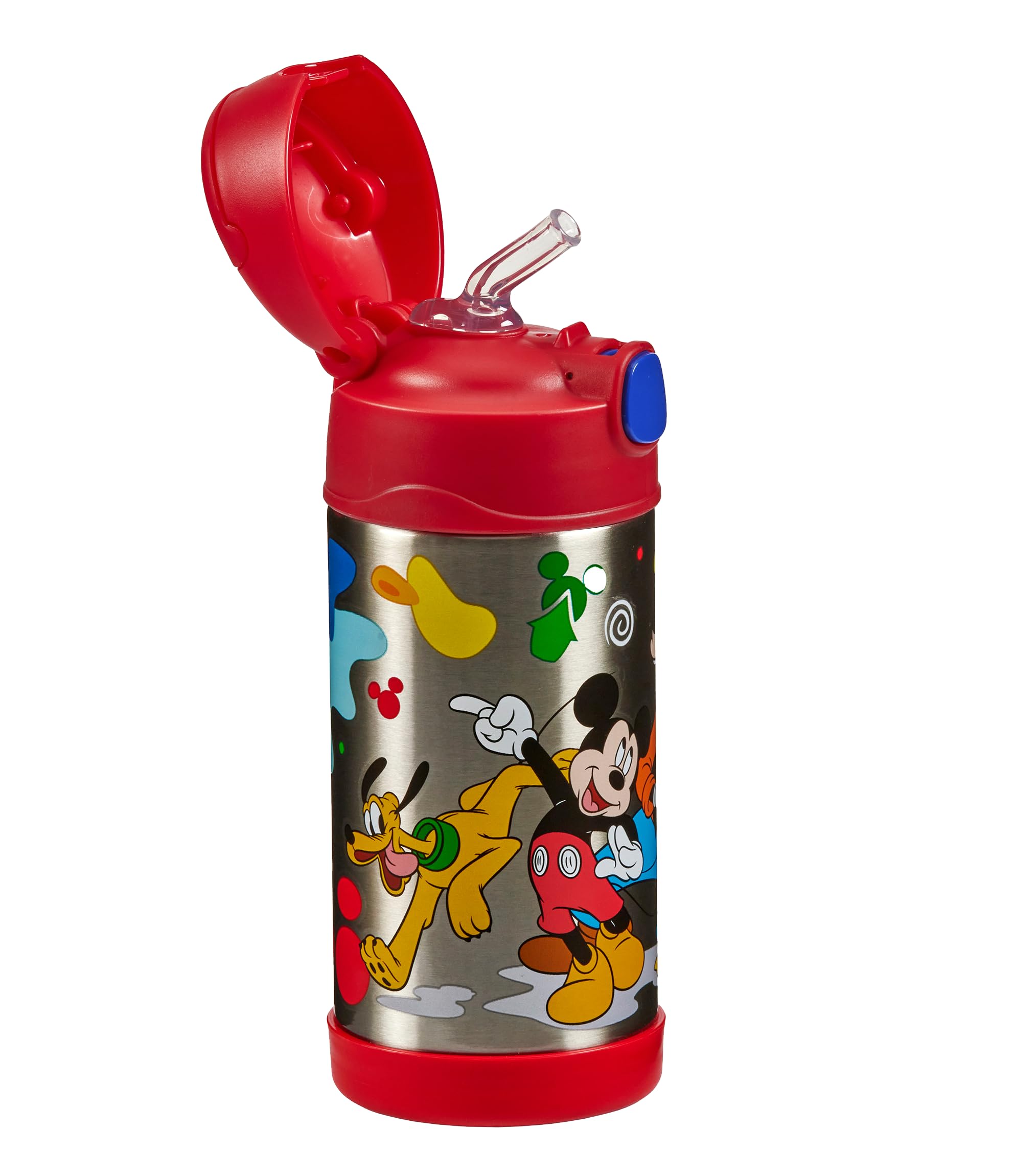Thermos, Mickey & Friends Water Bottle (355ml), BPA Free, Stainless Steel, Spill Proof, Pop-Up Straw - Image 3