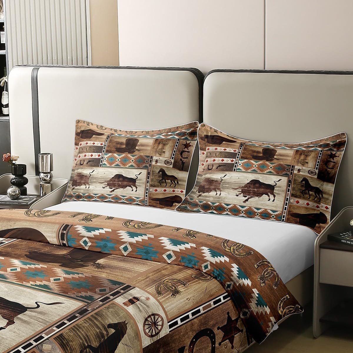 Homewish Housse de Couette 140x200 en Coton Cheval, Ensemble de Literie pour Cow-Boy Cow-Girl, Parure de Lit Western Cow-Boy Indien, Décoration de Chambre À Coucher, 1 Taie d'oreiller Homewish Housse de Couette 140x200 en Coton Cheval, Ensemble de Literie pour Cow-Boy Cow-Girl, Parure de Lit Western Cow-Boy Indien, Décoration de Chambre À Coucher, 1 Taie d'oreiller