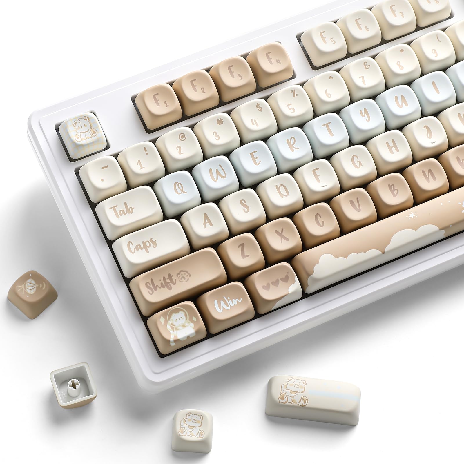 MMSC ♡ Amazon.com: YUNZII 132 Keys MOA Keycaps, Dye-Sublimation PBT