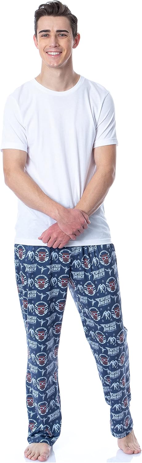 Marvel Mens' The Falcon Captain America Tossed Print Pajama Pants - Image 2