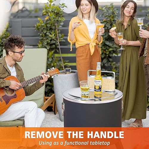 Miniatura 4 de Hisencn Tapa para fogata para estufa individual Ranger de 15 pulgadas, cubierta portátil para hoguera con mango resistente al calor, accesorios de