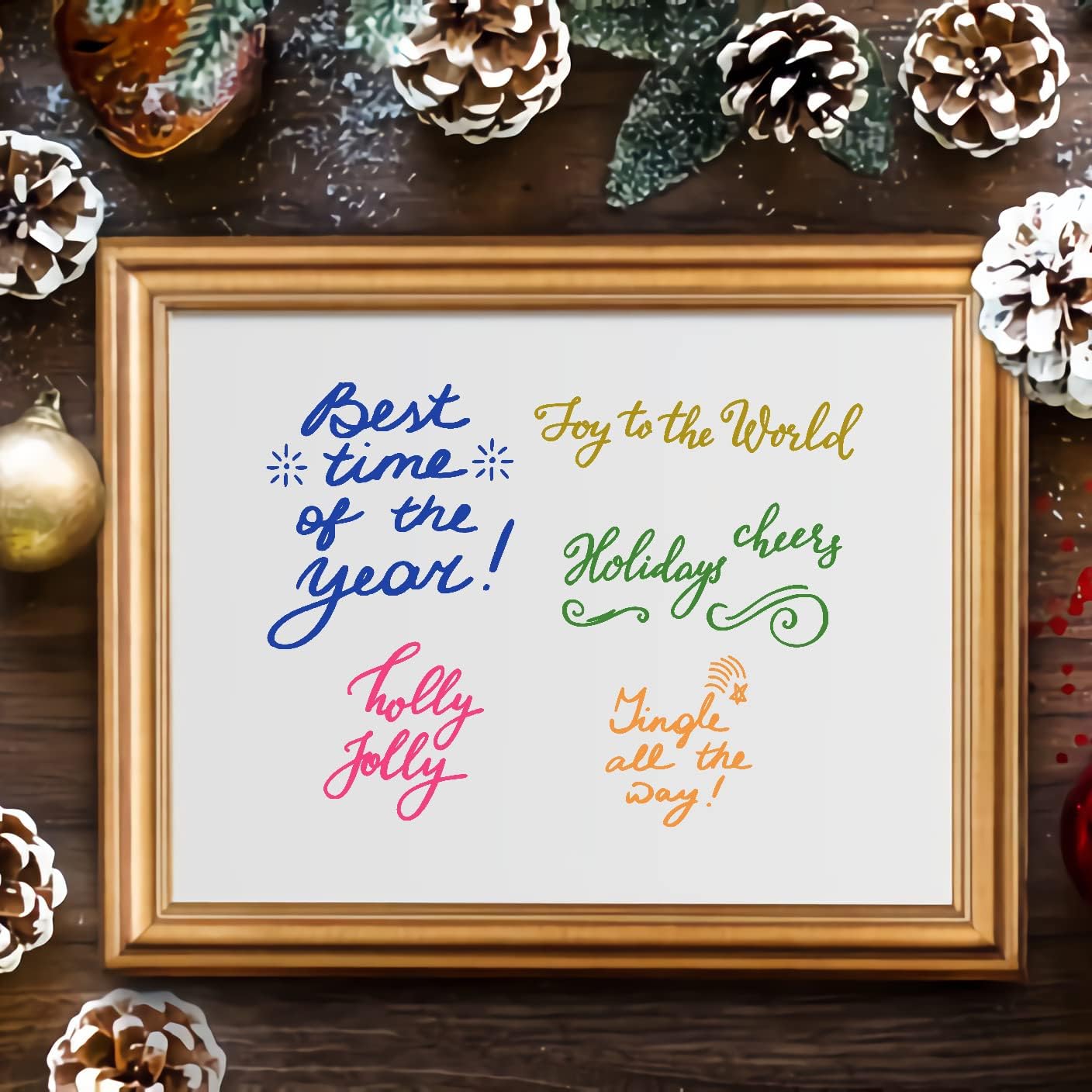 Merry Christmas Words Clear Stamps for Card Making and Journaling, Happy New Year Words Rubber Stamps Xmas Stamps for Scrapbooking DIY Cards Album Crafts Supplies
