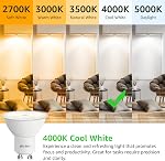 BUBO GU10 LED Bulb 6W Equivalent 50W, 4000K Cool White 650 Lumens, Non-Dimmable GU10 Bulb Replacement for Track Lighting, MR16 LED Bulb for Kitchen, Range Hood, Living Room, Bedroom, 10 Pack