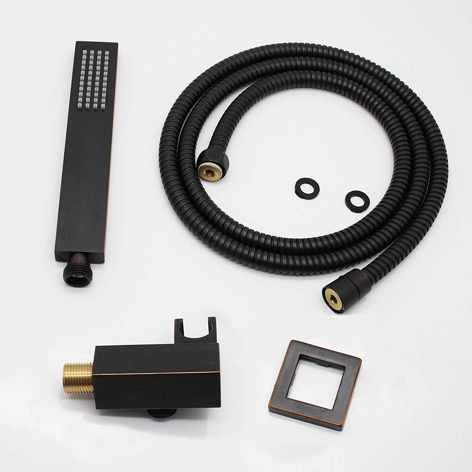 Creative Product AYIVG Black Oil Rubbed Bronze Ceiling Shower System 12 Inch Rainfall Shower Head And Handheld Shower Faucet Mixer Set