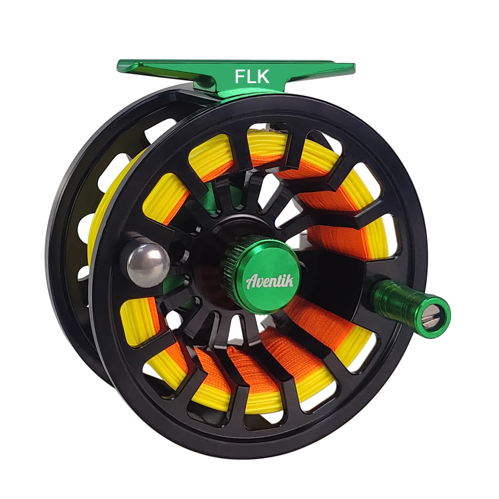 Aventik FLK II Fly Fishing Reel Aluminum Trout 3/5, 5/7, 7/9wt Large Arbor Freshwater Fly Reel with Line.