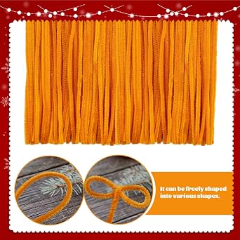 200 Pieces Pipe Cleaners Chenille Stem, Golden Pipe Cleaners Set Craft Pipe Cleaners Christmas Pipe Cleaners Chenille Stems for DIY Art Crafts Decorations Supplies (Golden)