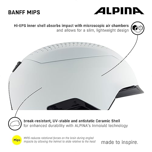 Miniatura 6 de ALPINA Banff MIPS - Casco de esquí y snowboard Freeride - ventilación cerrable, forro de lana de oveja lavalan premium y máxima protección