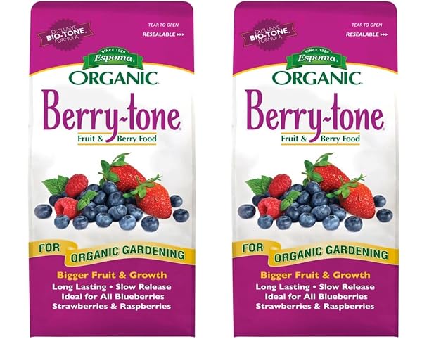 Espoma Organic Berry-Tone 4-3-4 Natural & Organic Fertilizer and Plant Food for All Berries. 4 lb. Bag. Use for Planting