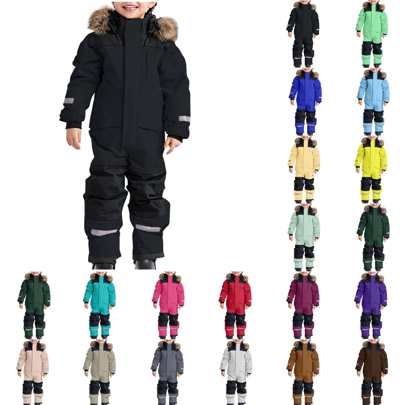 Generico Tuta da Neve Intera per Bambini,Tuta Termica da Sci Bambine e Ragazze,Tute Complete da Neve Calda,Tuta sci Antivento e Impermeabile Bambino,Completo Bambino Invernale Snowsuit