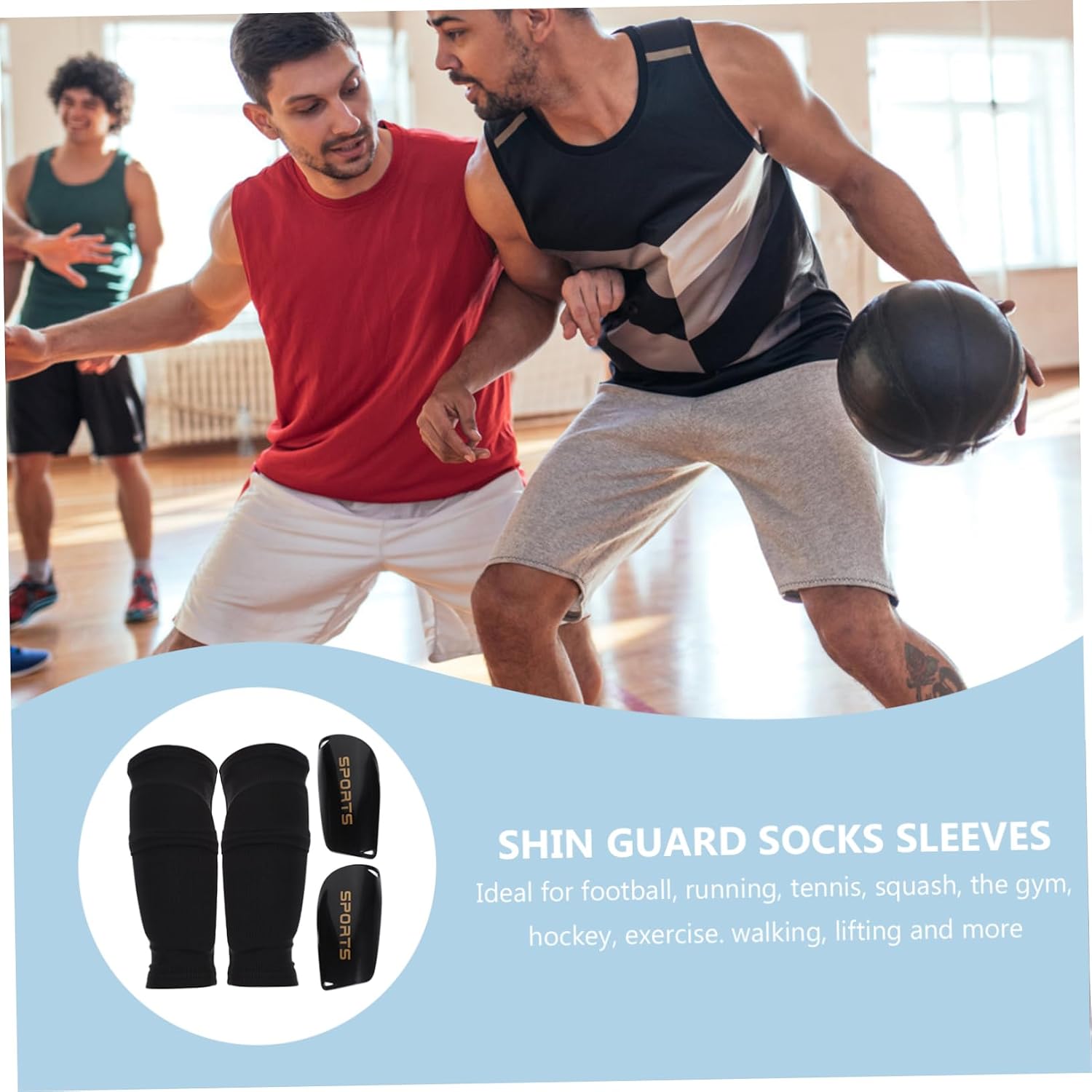 High Elastic Shin Guard Sleeves with Calf Support for Football Breathable Mesh Design for Running