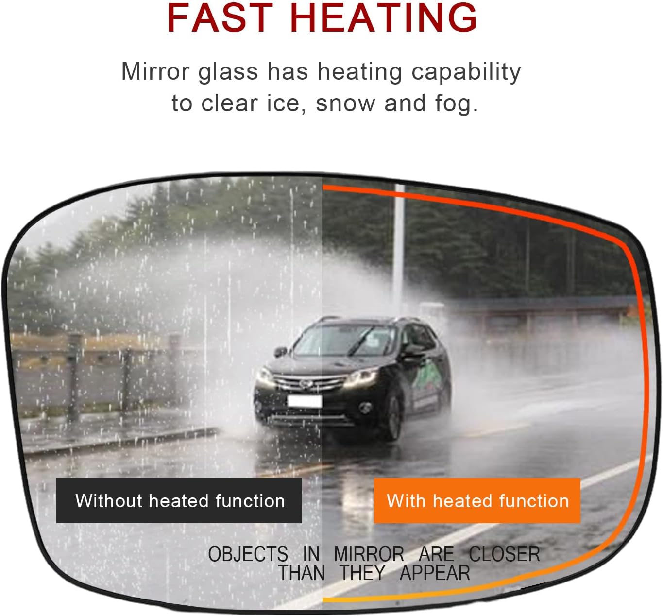 Passenger Side Mirror Replacement for Honda Odyssey 2018 2019, Right Exterior Side Rearview Mirrors Glass, with Backing Plate, Power Heated