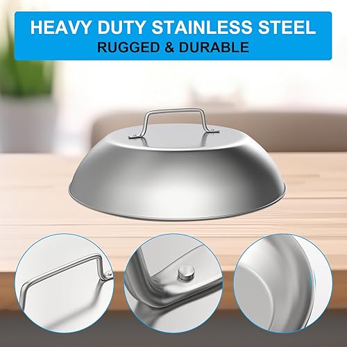 Miniatura 3 de SafBbcue 2 juegos de accesorios para parrilla de 12 pulgadas, cubierta de cúpula de fusión de quesos para Blackstone, Pitboss, Camp Chef Vapor Pizza