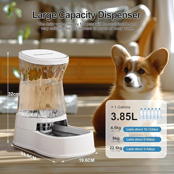 Gardner Pet 3.85L Pet Water Dispenser, White