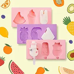 Forma para picolé - sorvete caseiro - forminha de silicone (Kit com 3 unidades) - LionLemon Store