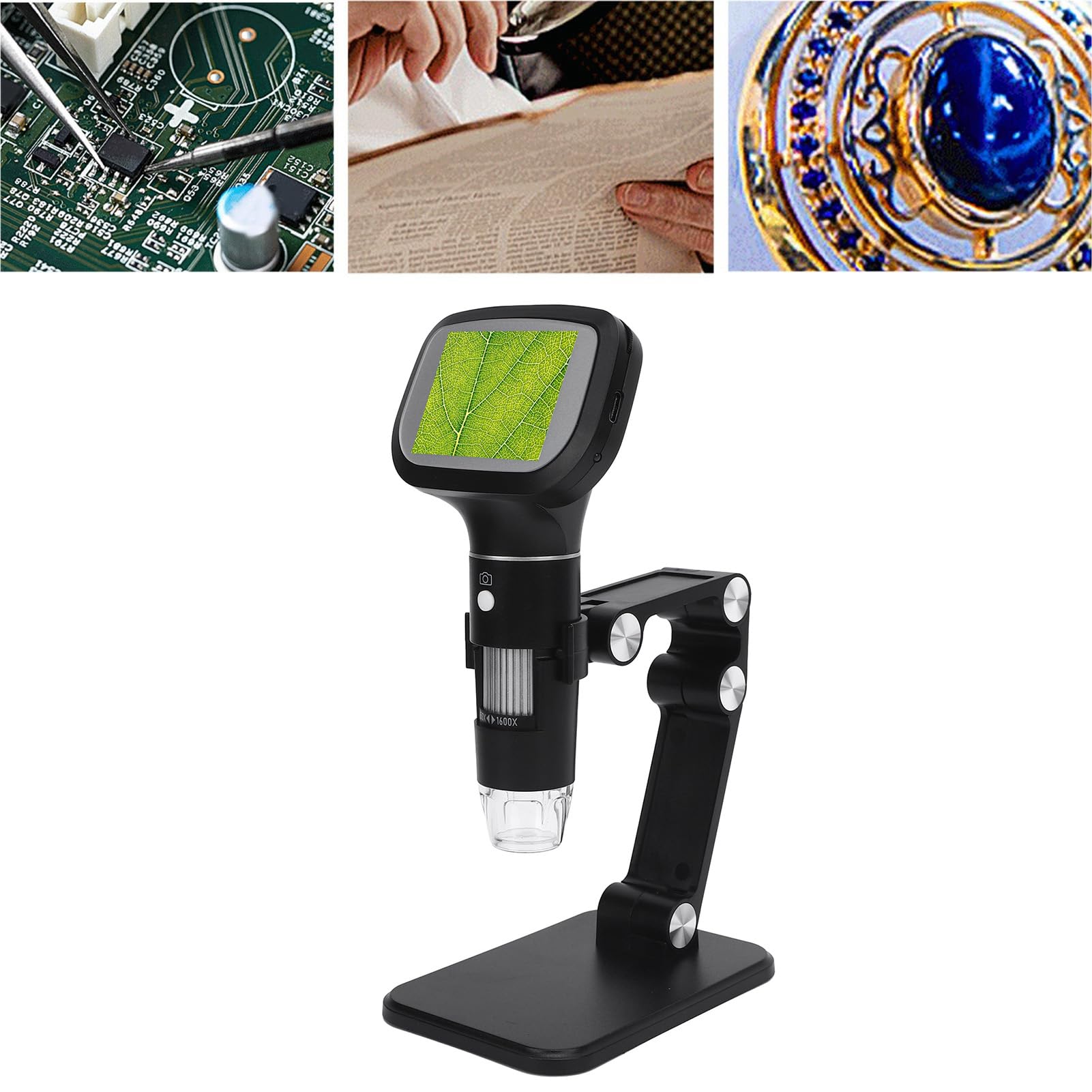 Microscopio Portátil, Alcance Digital Compacto de Mano para Uso Educativo con Pantalla IPS y Batería Recargable