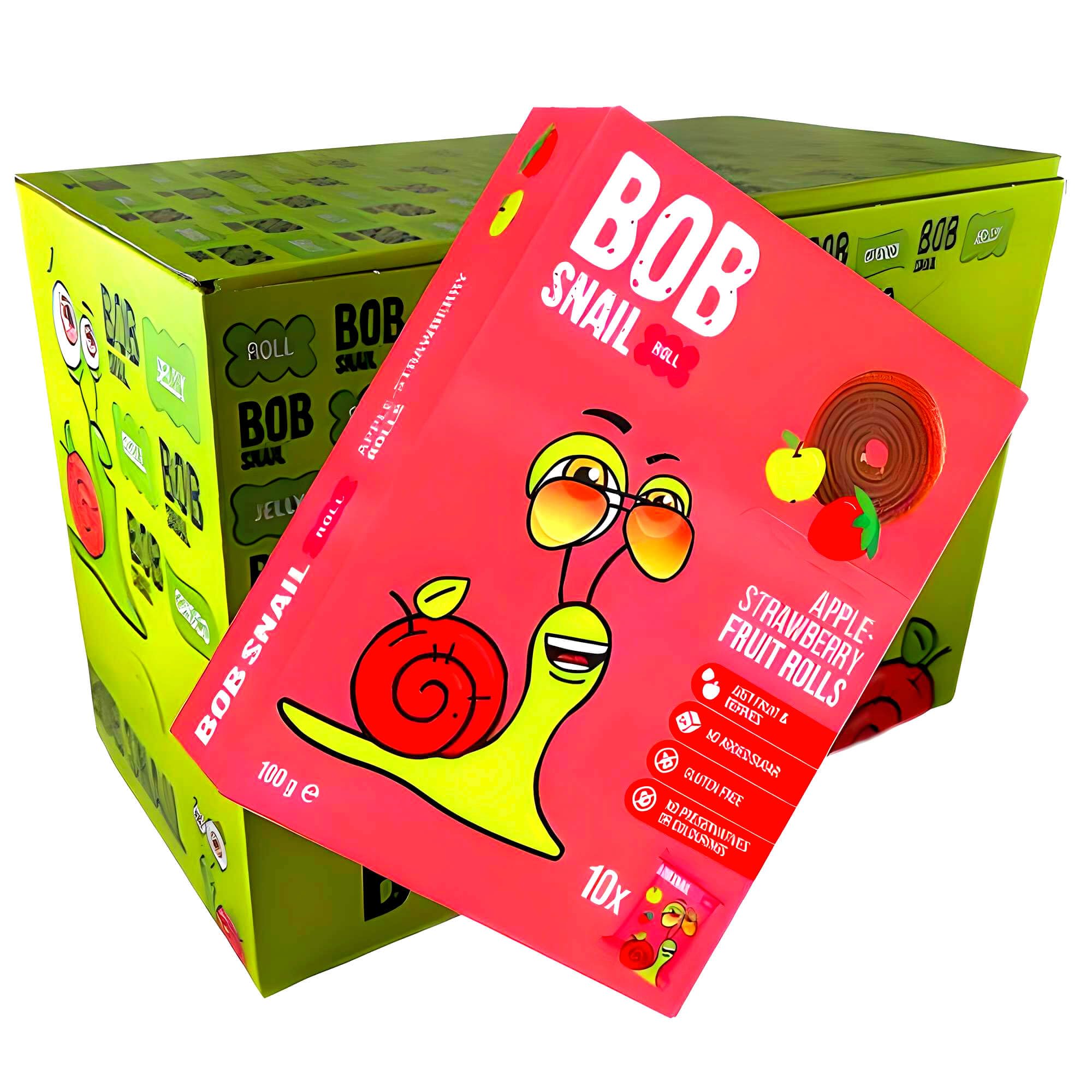 Bob Snail Manzana y Fresa Fruta Rollos 1 Caja 50 Rollos