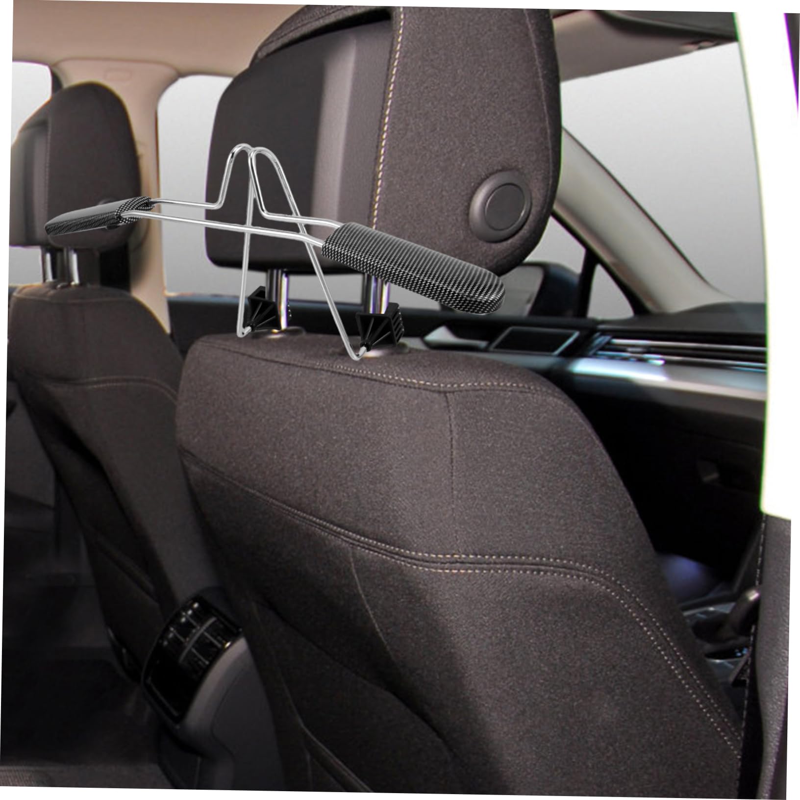 PRETYZOOM Gruccia per Auto in Acciaio Inossidabile, Appendiabiti per Poggiatesta, Salvaspazio, Regolabile 40-52cm, per Viaggi e Camicie