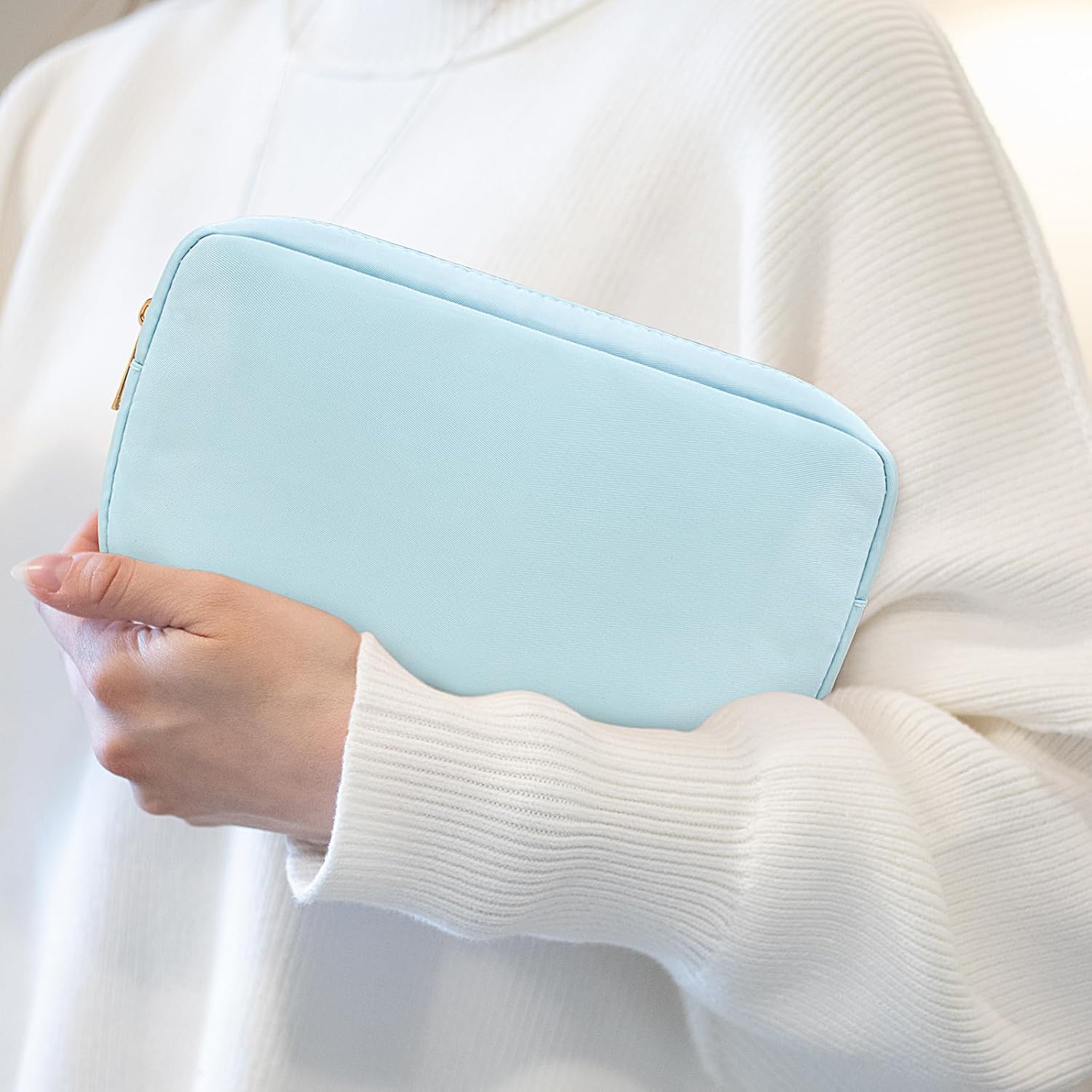 LETGO Small Makeup Bag for Purse,Nylon Small Cosmetic Bag Travel Size Toiletry Bags Travel Makeup Bag Coin Purse,Car Asscessories Bag Travel Essentials for Women Girls (Small-Blue) - Image 5