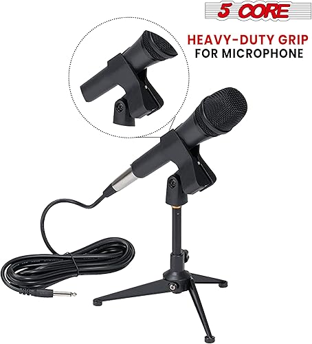 Miniatura 7 de 5 Core Soporte de clip de micrófono para soporte de micrófono universal ajustable con adaptador de tornillo macho de 58 pulgadas a 38 pulgadas