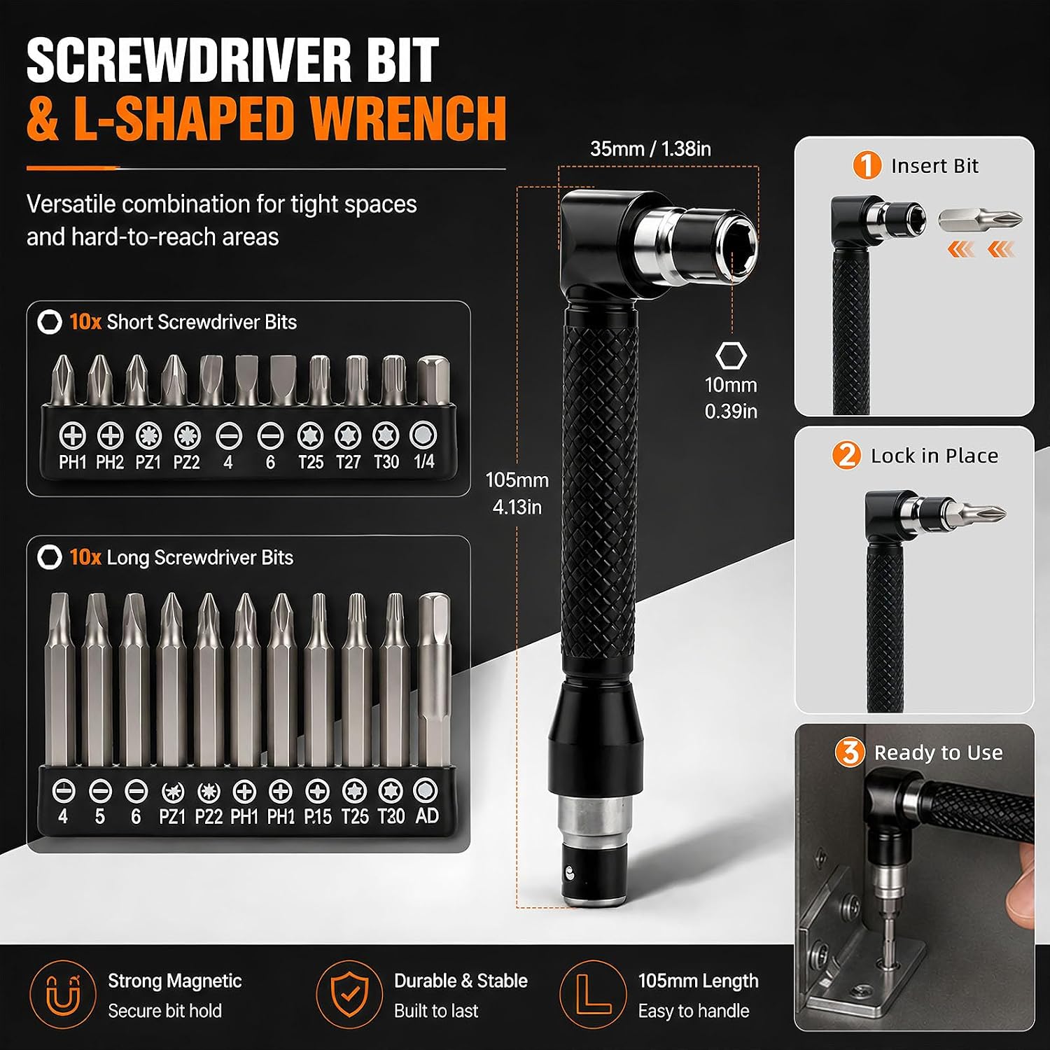 27PCS Flexible Drill Bit Extension Set with Portable Storage Box | Comes with Rotatable Socket Adapter, Right Angle Drill Attachment, Drill Bit Holder Extension, Socket Wrench, Screwdriver Bit