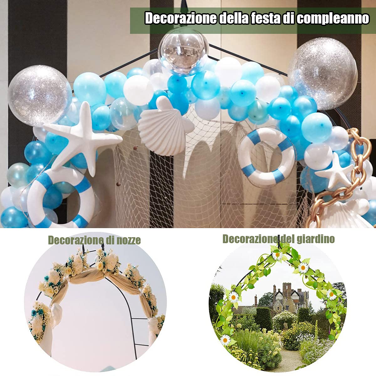 RELAX4LIFE Arco per Rampicanti in Metallo, Traliccio per Rampicanti, Struttura Robusta, Supporto per Rose e Viti, Arco da Giardino per Matrimoni Feste e Ingresso Cortile (Nero, 140x38x255cm)