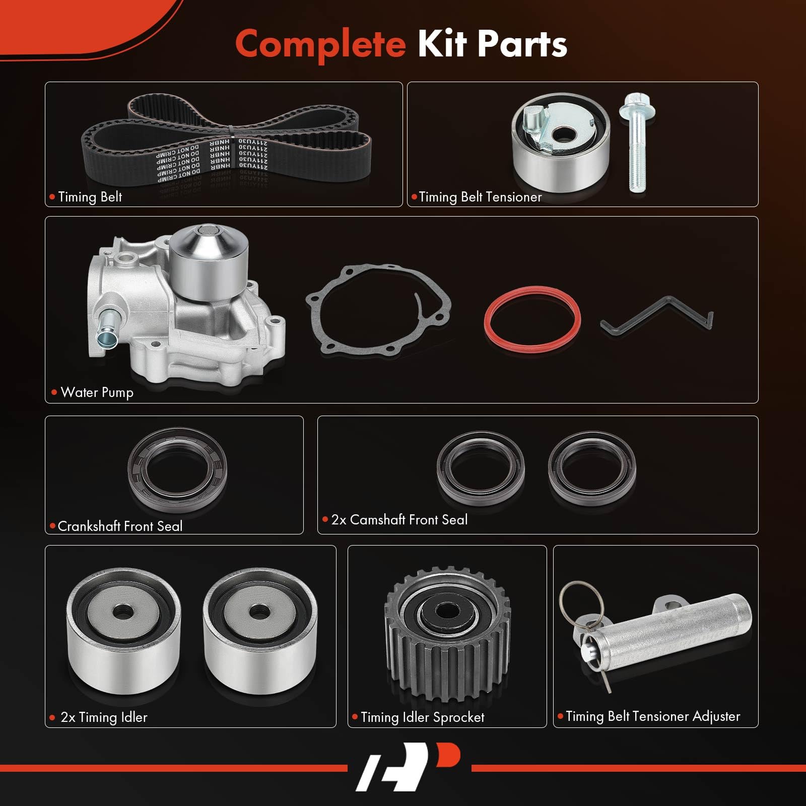 A-Premium Kit de correa de distribución del motor con bomba de agua compatible con automóviles Subaru - Impreza 1993, Legacy 1990-1993 - 1.8L 2.2L