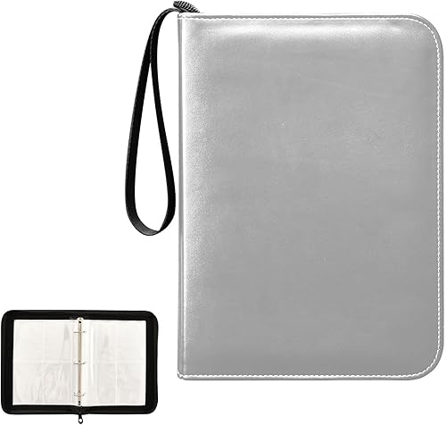 Miniatura 2 de Dark Gray Binder Card in Sturdy PU Leather, 400 Pocket, Easy-to-Clean Double Sided Card