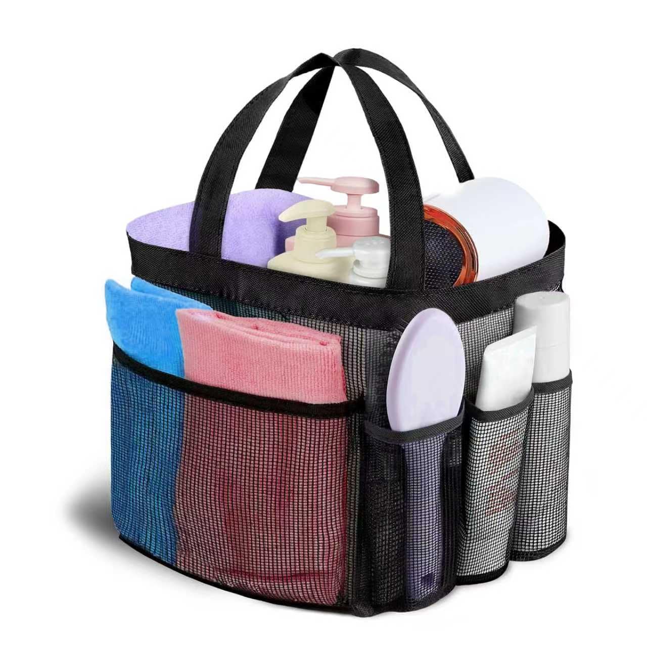 Mesh Shower Caddy Portable for College Dorm Room Essentials organizer 8-Pocket Large Capacity Quick Dry Shower hanging Caddy