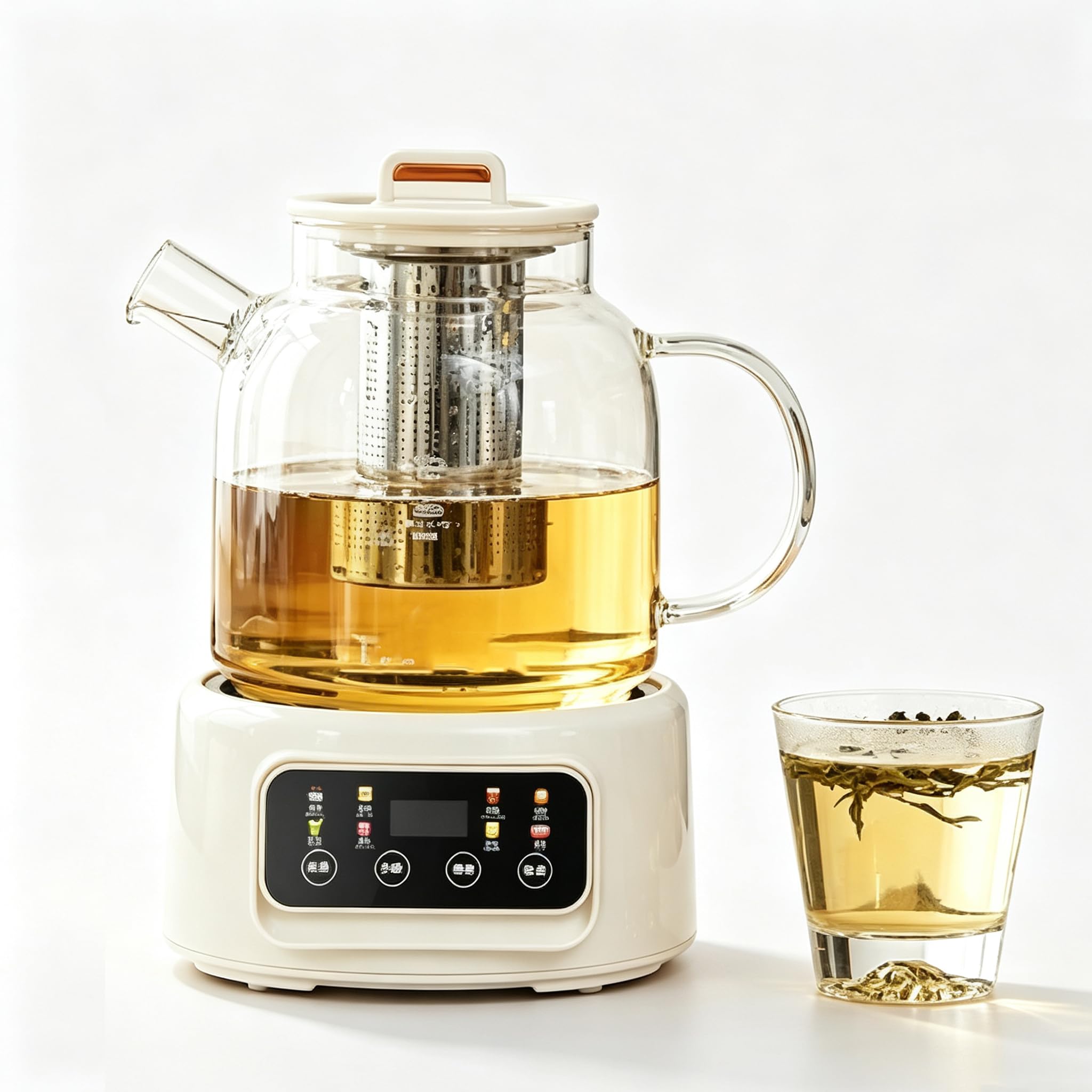 Hervidor Eléctrico 600w, Tetera De Vidrio Doméstica De 1,2 L Con Infusor