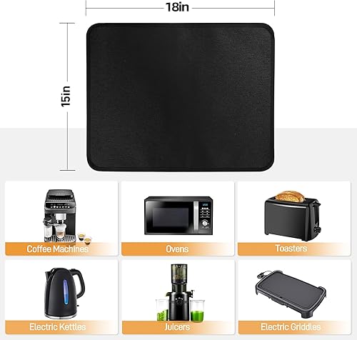Miniatura 5 de Alfombrilla resistente al calor para freidora de aire, alfombrilla resistente al calor de 15 x 18 pulgadas para encimera, protector de encimera de